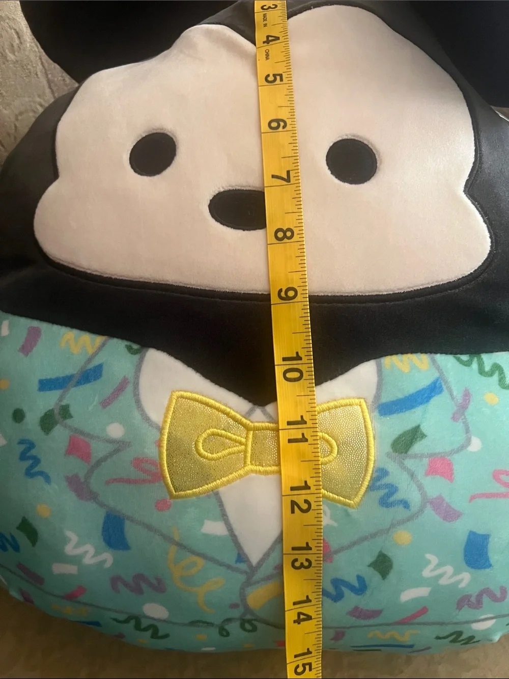 Disney Plush Character Pillow in Black, Cream, Teal & Yellow